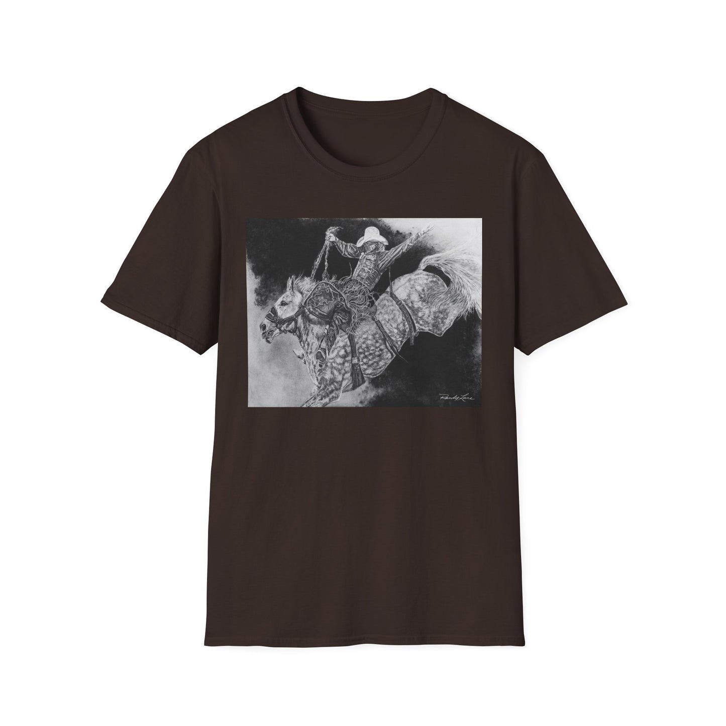 Big Grey, Rodeo Bareback Bronc Painting T-Shirt