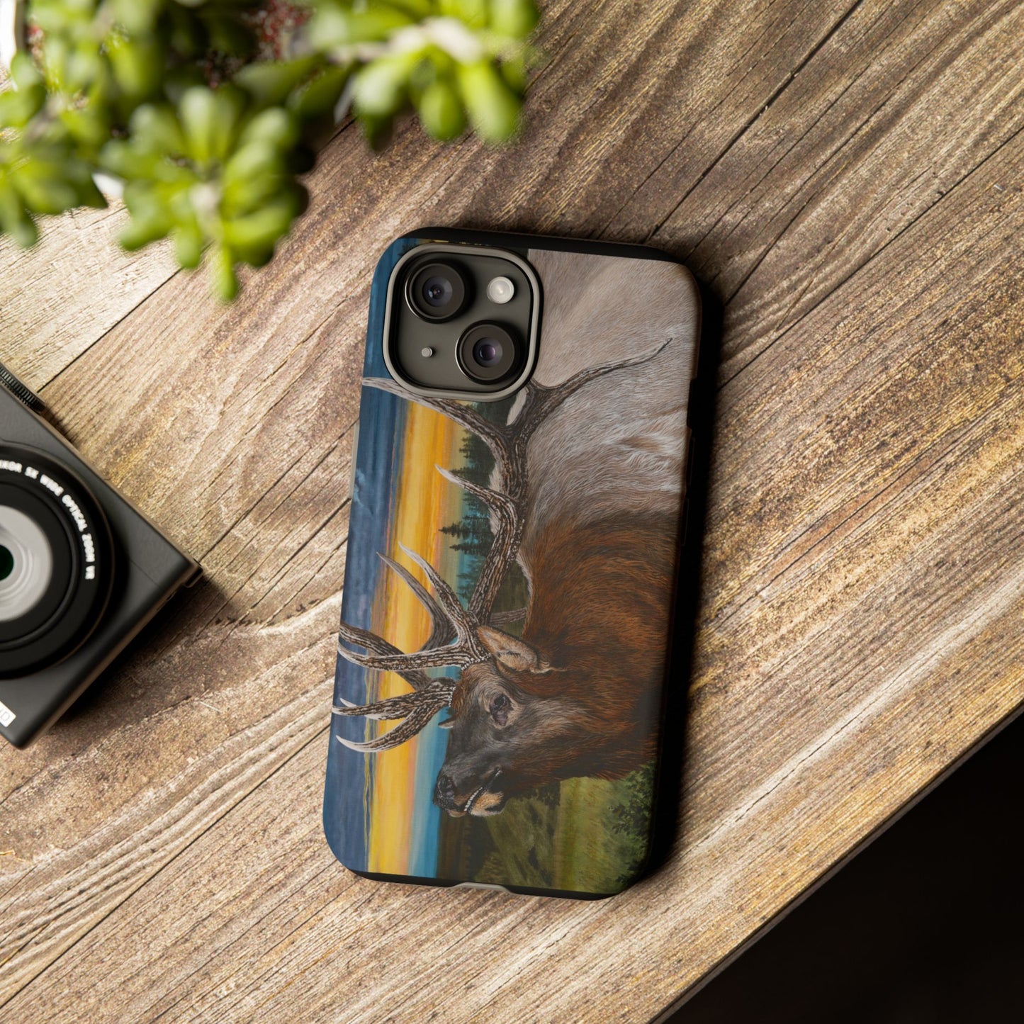 Sunset Serenade, Elk Phone Case