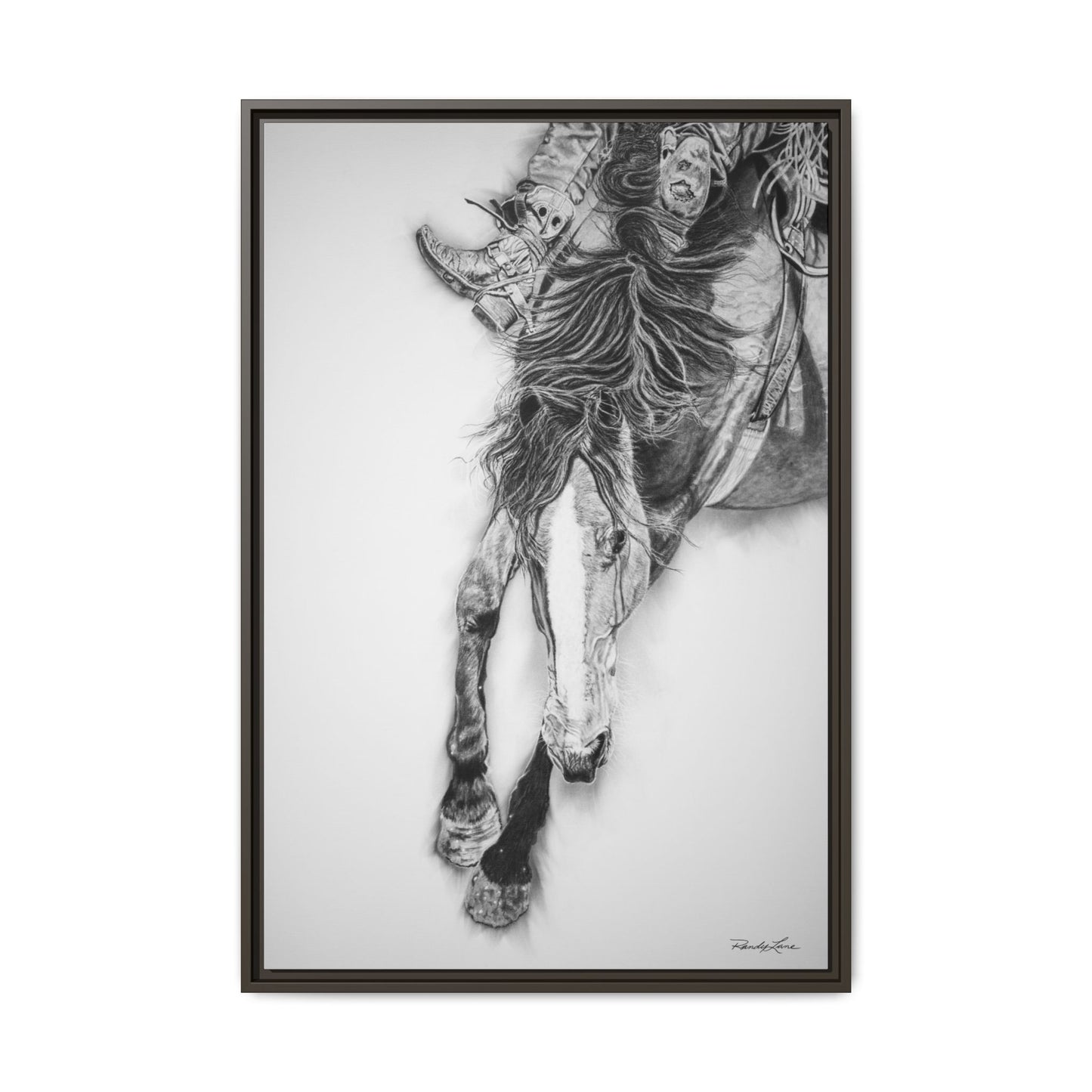 Crazy 8. Framed Stretched Matte Canvas Rodeo Art Print