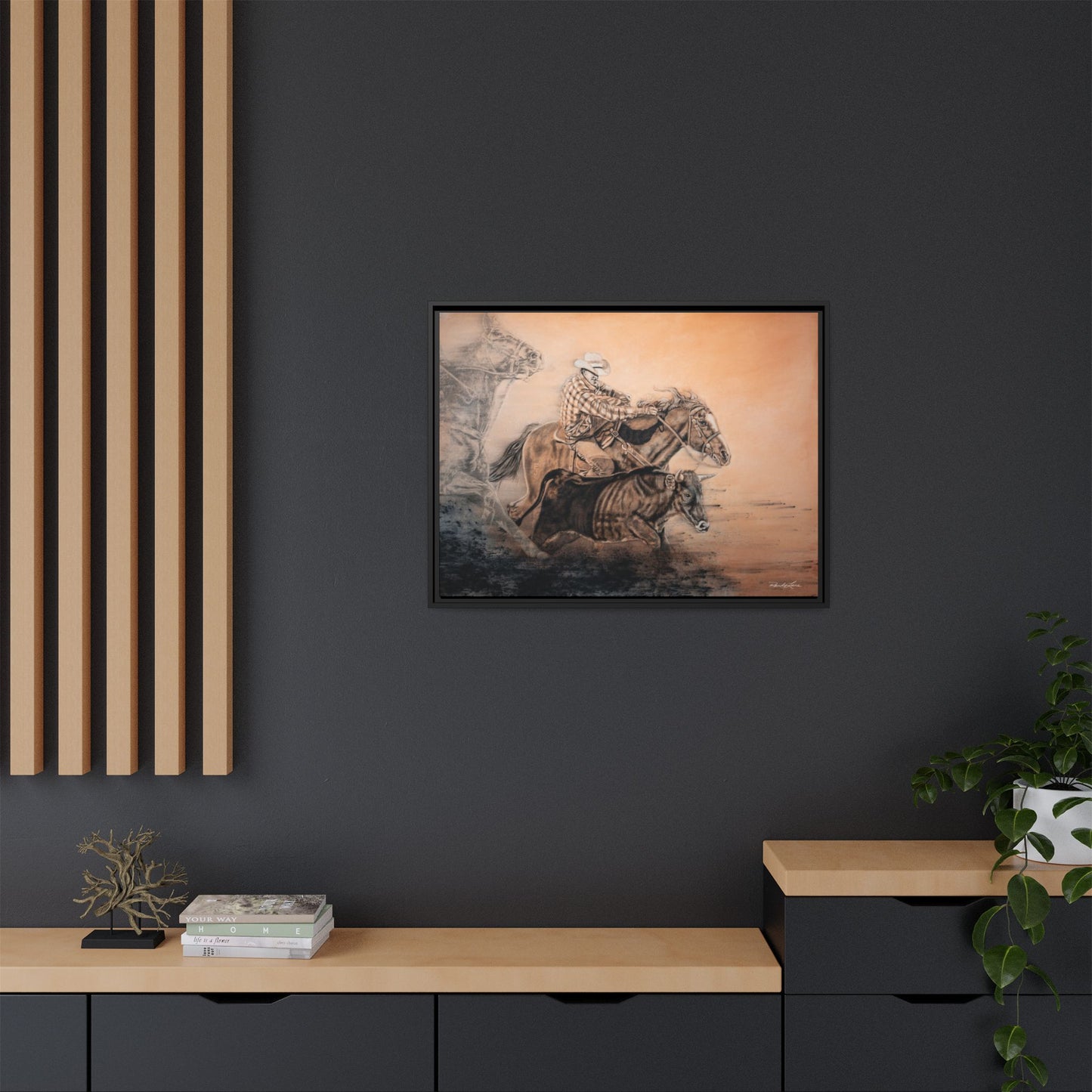 Get Some. Bulldogging Framed Stretched Matte Canvas Print