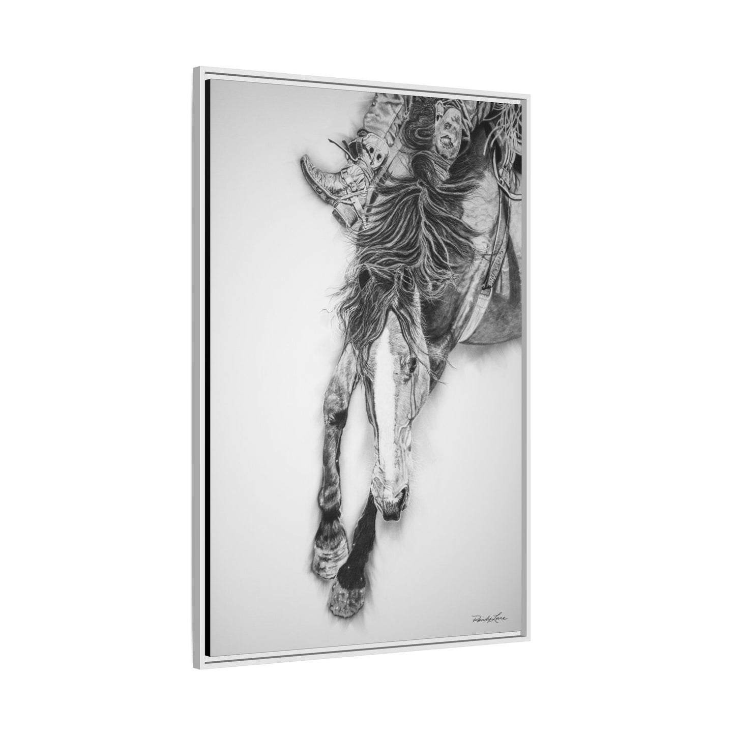 Crazy 8. Framed Stretched Matte Canvas Rodeo Art Print