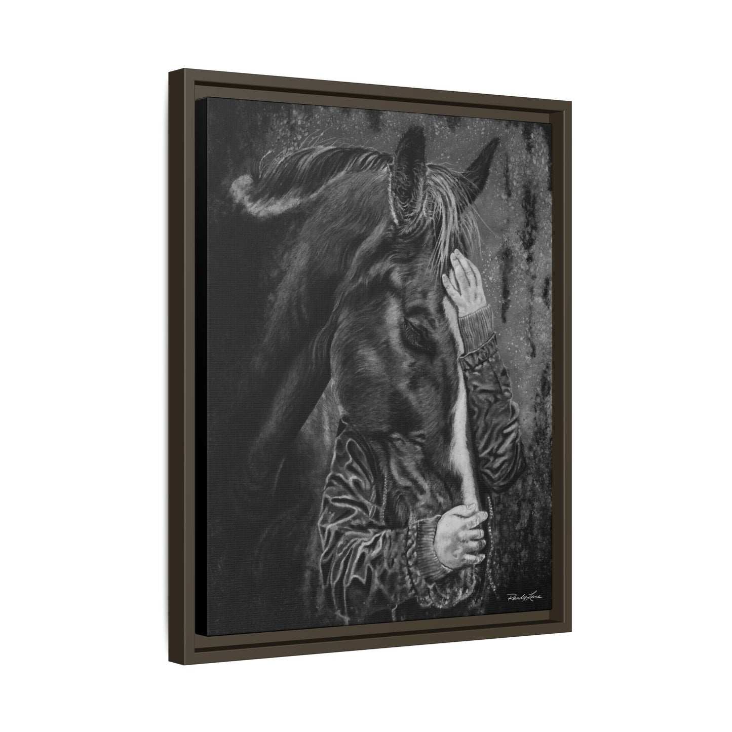 Secrets. Horse Lover's Framed Stretched Matte Canvas Print