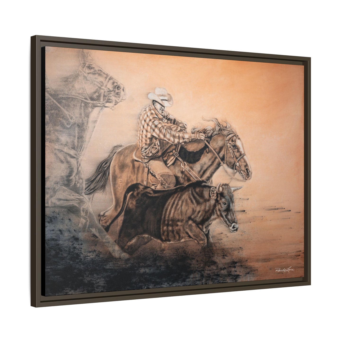 Get Some. Bulldogging Framed Stretched Matte Canvas Print
