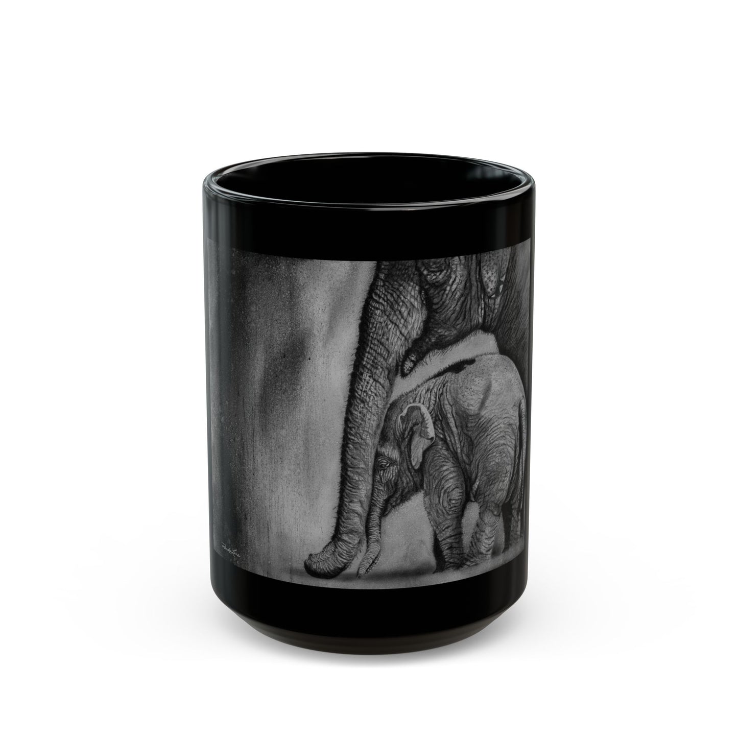 Trunks of Love, Elephant Black Mug