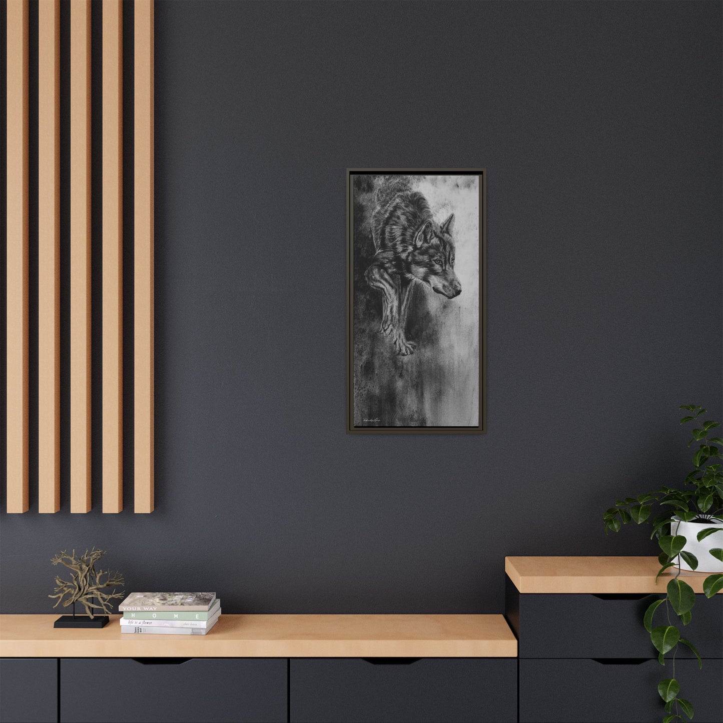 Specter, Wolf Portrait Framed Matte Canvas Wall Art