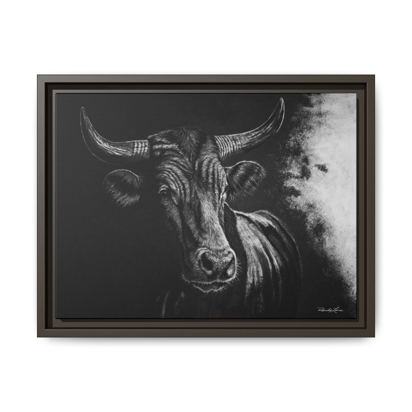 Stonebreaker. Bucking Bull Framed Stretch Matte Canvas Print