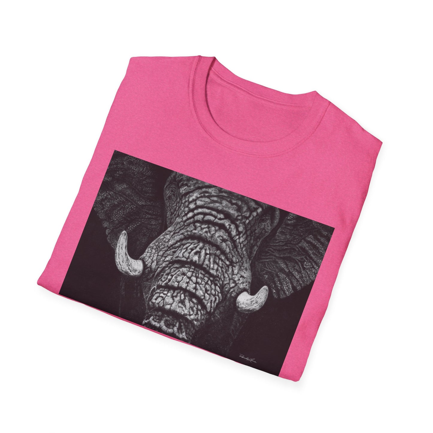 Ebony and Ivory, Elephant Graphic Unisex Softstyle T-Shirt