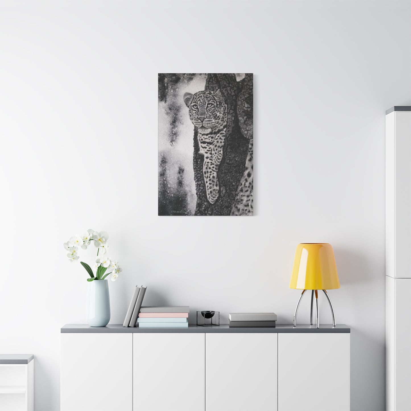 Tree Hugger, Leopard Wall Art Canvas Print