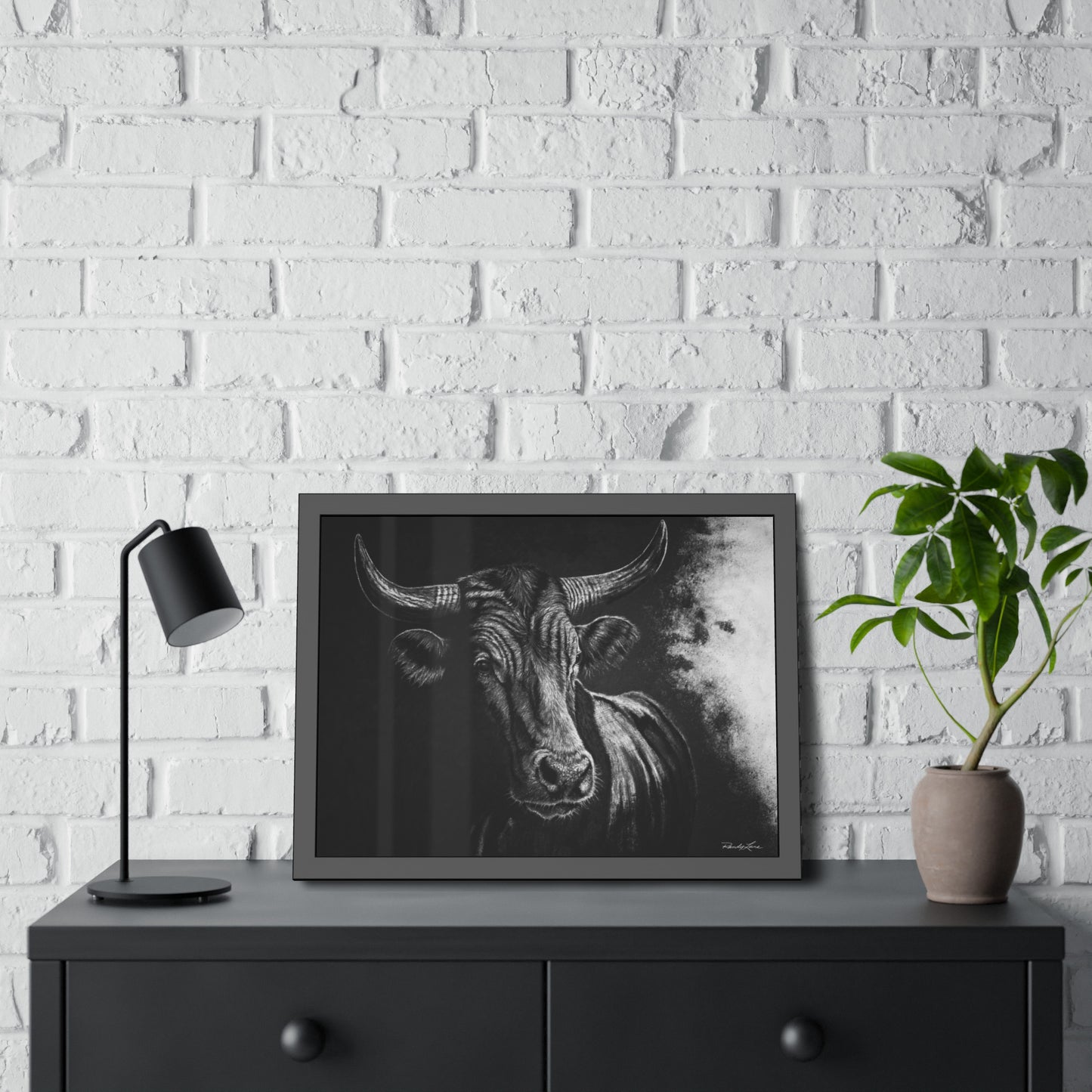 Stonebreaker. Bucking Bull Framed Fine Art Print