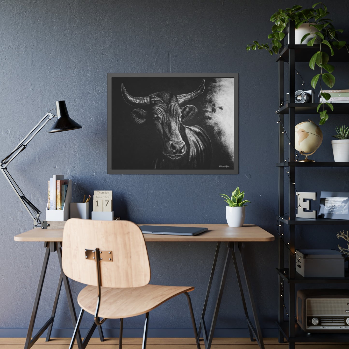 Stonebreaker. Bucking Bull Framed Fine Art Print