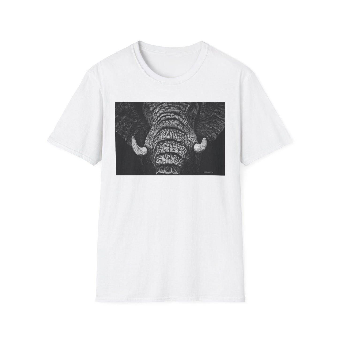Ebony and Ivory, Elephant Graphic Unisex Softstyle T-Shirt