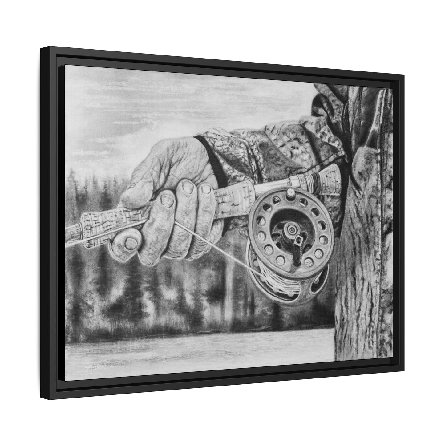 Therapy, Framed Canvas Fishing Fine Art Print
