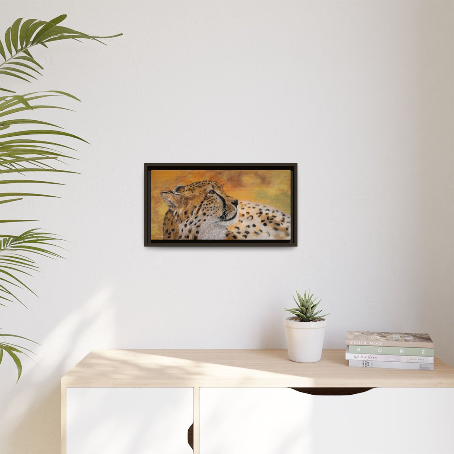 Cheetah Chill, Framed Cheetah Canvas Art