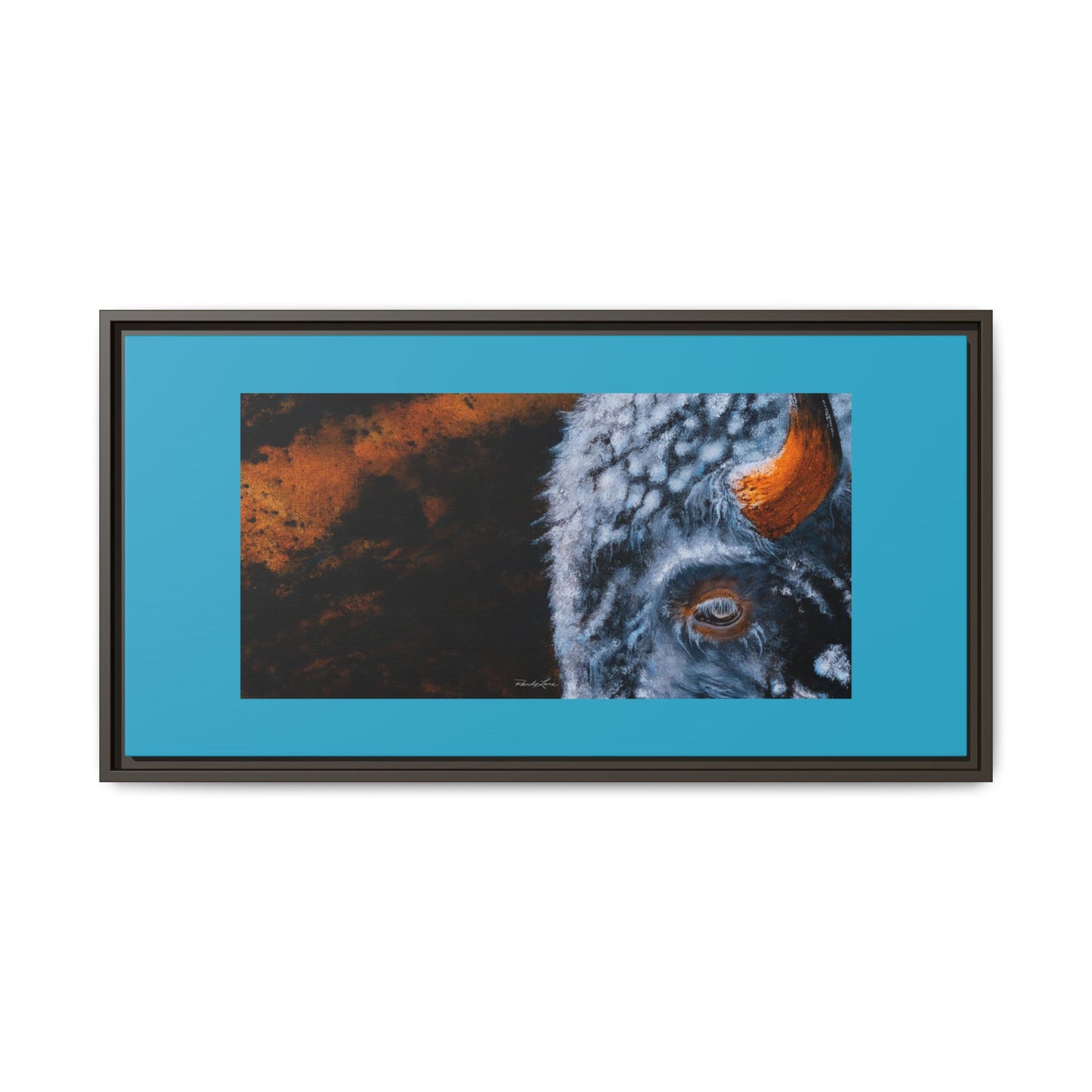 Storm Bison, Framed Matte Canvas Art