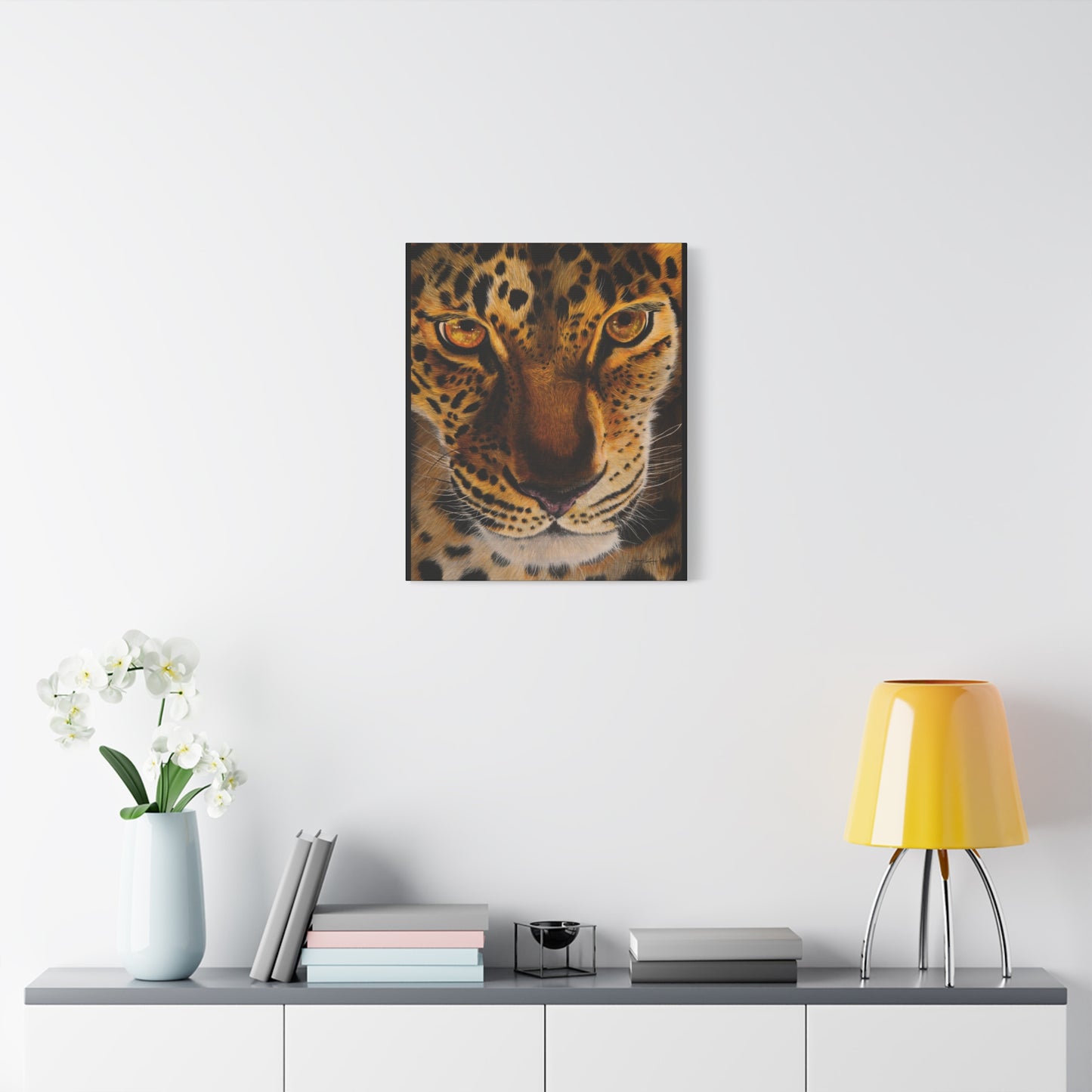 Windows to the Soul, Leopard Stretched Canvas Art Print
