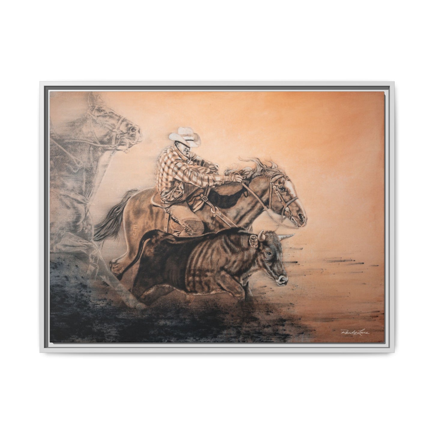 Get Some. Bulldogging Framed Stretched Matte Canvas Print