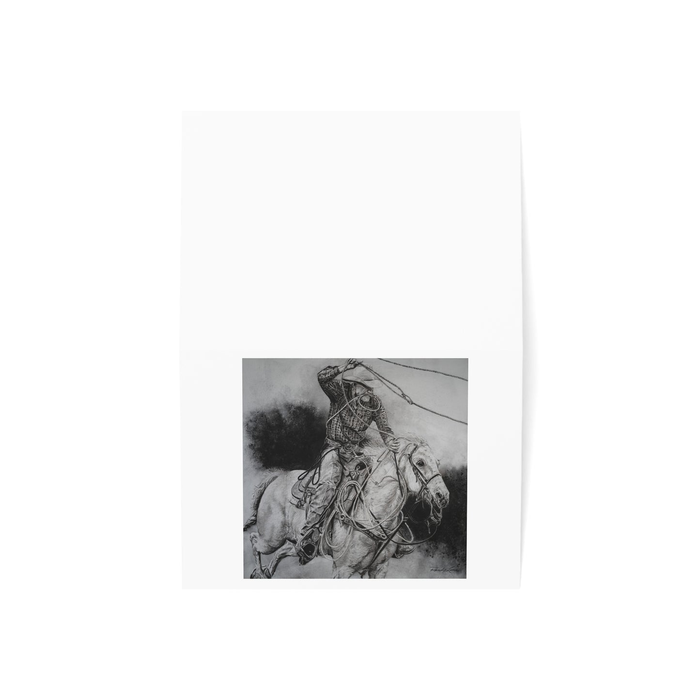 Let it Fly, Tie-down Roper Rodeo Greeting Cards — Pack of 1, 10, 30 or 50