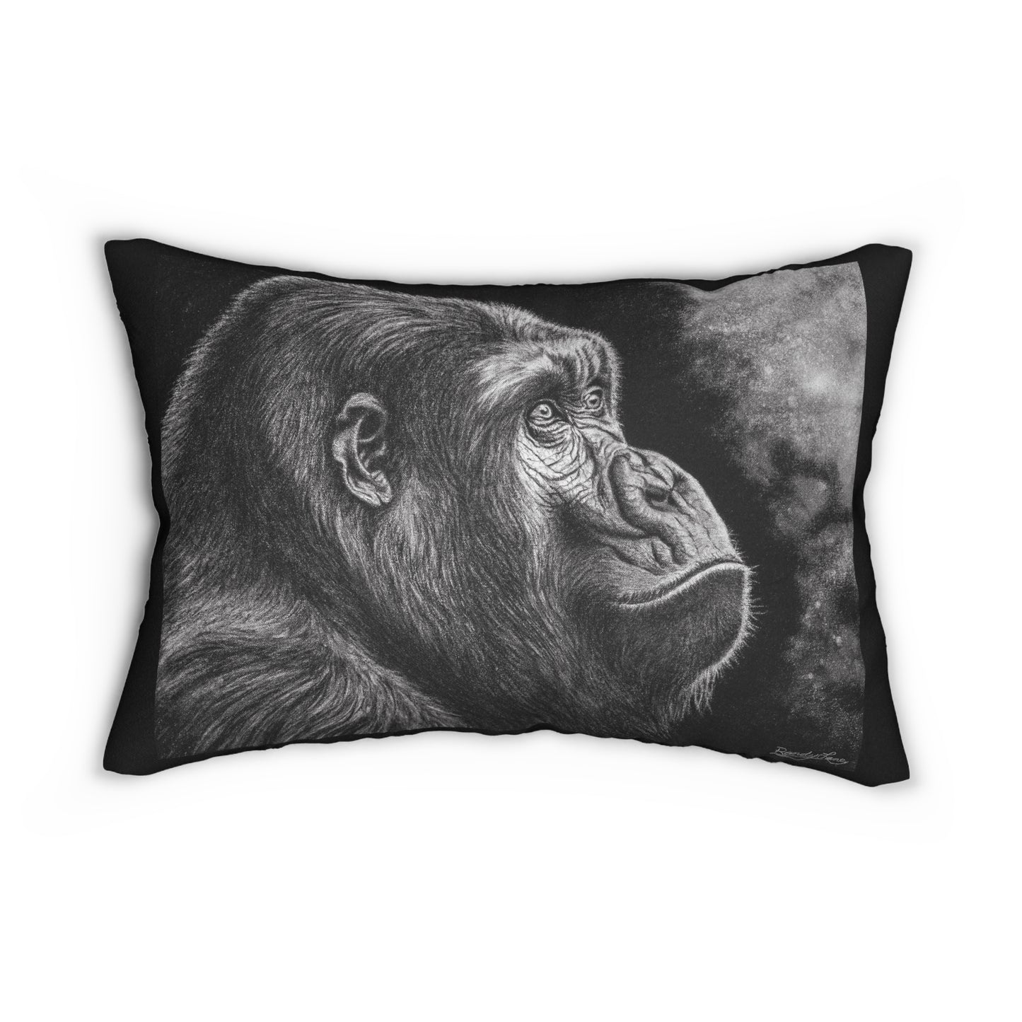 Gorilla Art Lumbar Pillow
