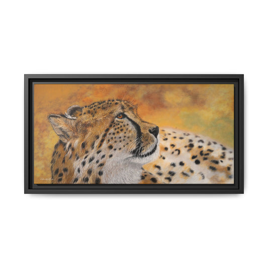 Cheetah Chill, Framed Cheetah Canvas Art