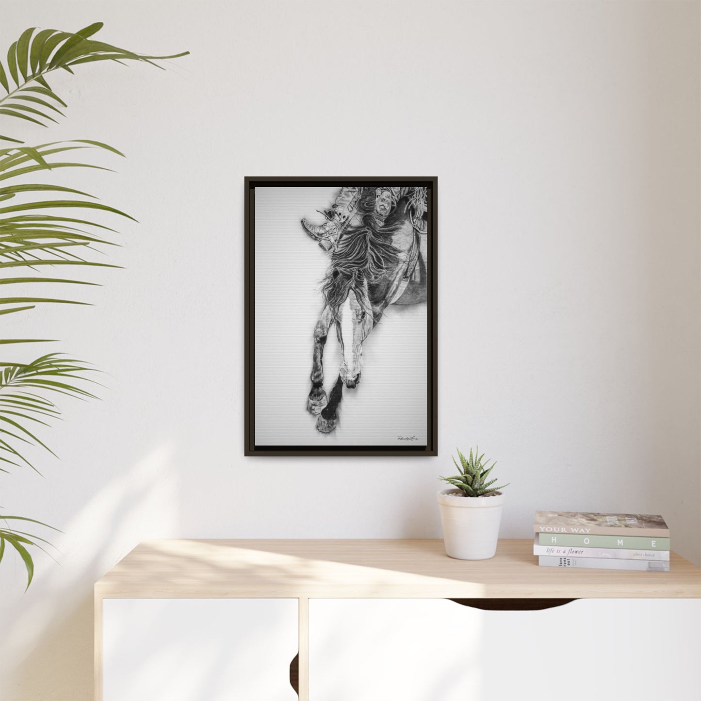 Crazy 8. Framed Stretched Matte Canvas Rodeo Art Print