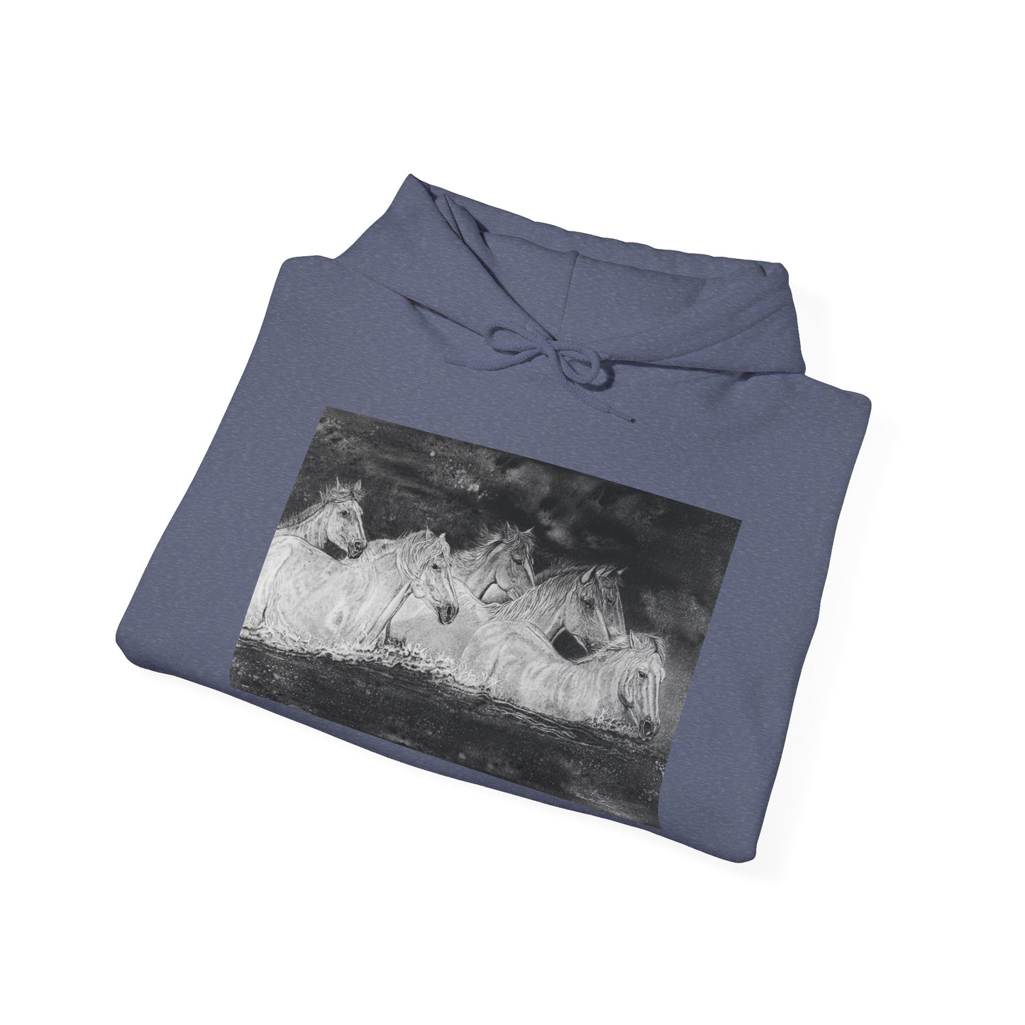 Night Swim, Horse Unisex Hooded Sweatshirt