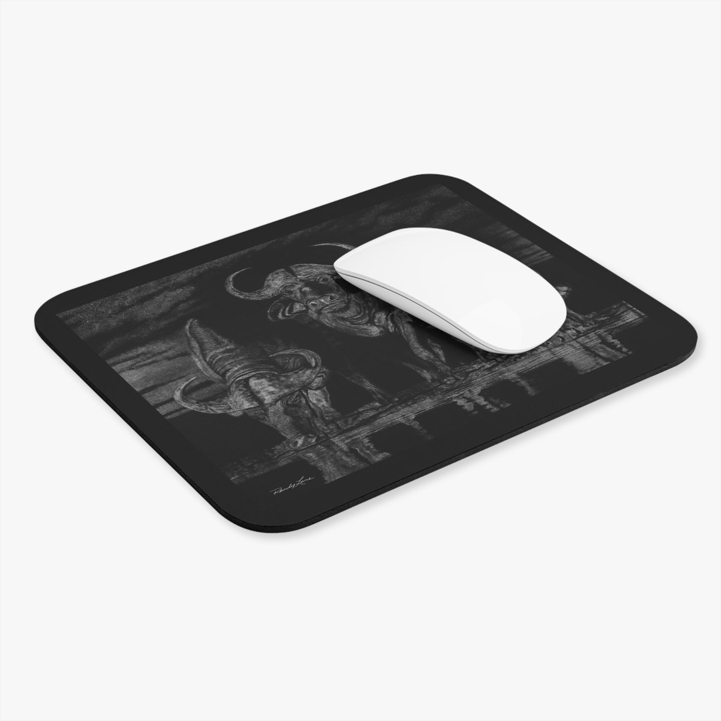 The Waterhole, Cape Buffalo Themed Mouse Pad