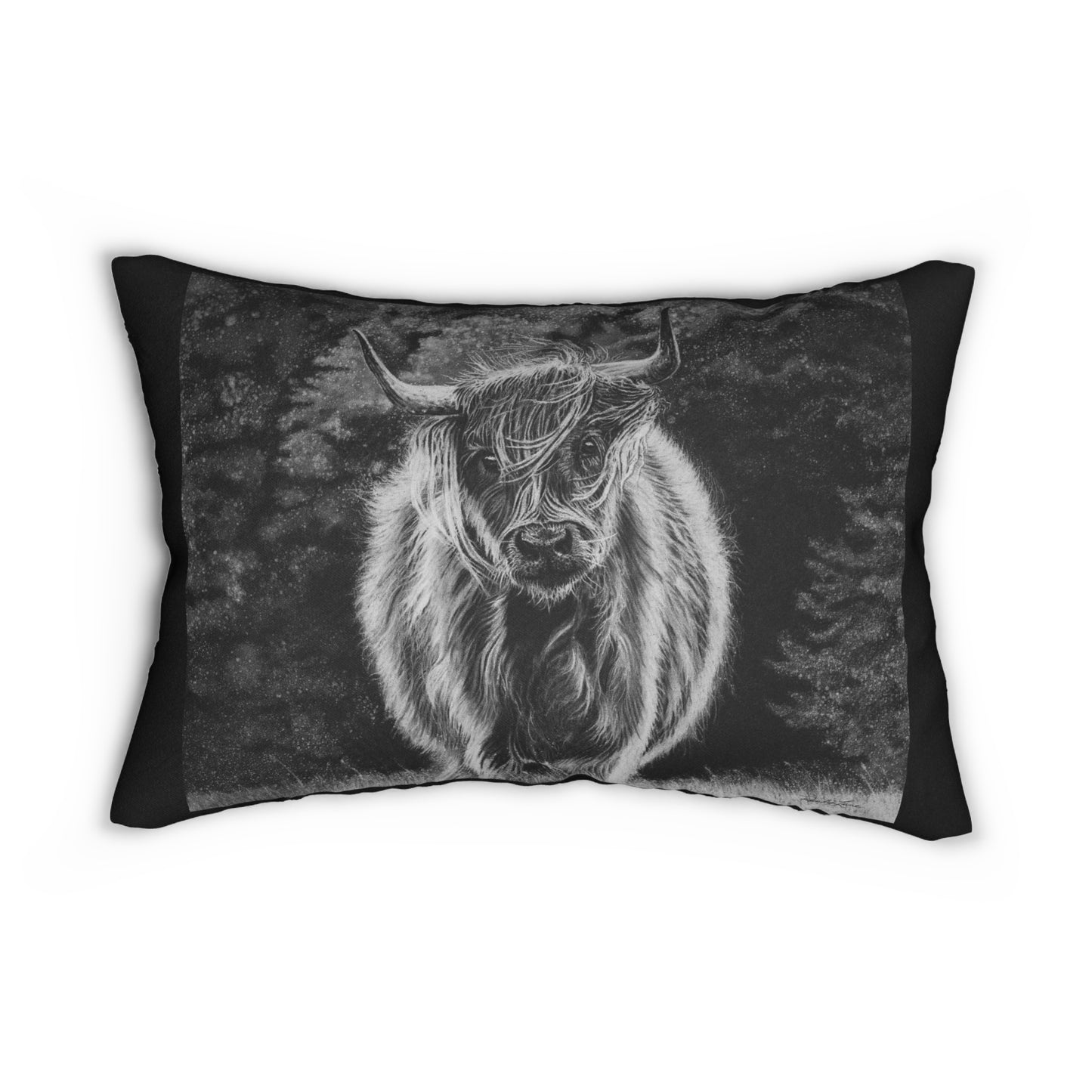 Ragamuffin. Highland Cow Lumbar Pillow