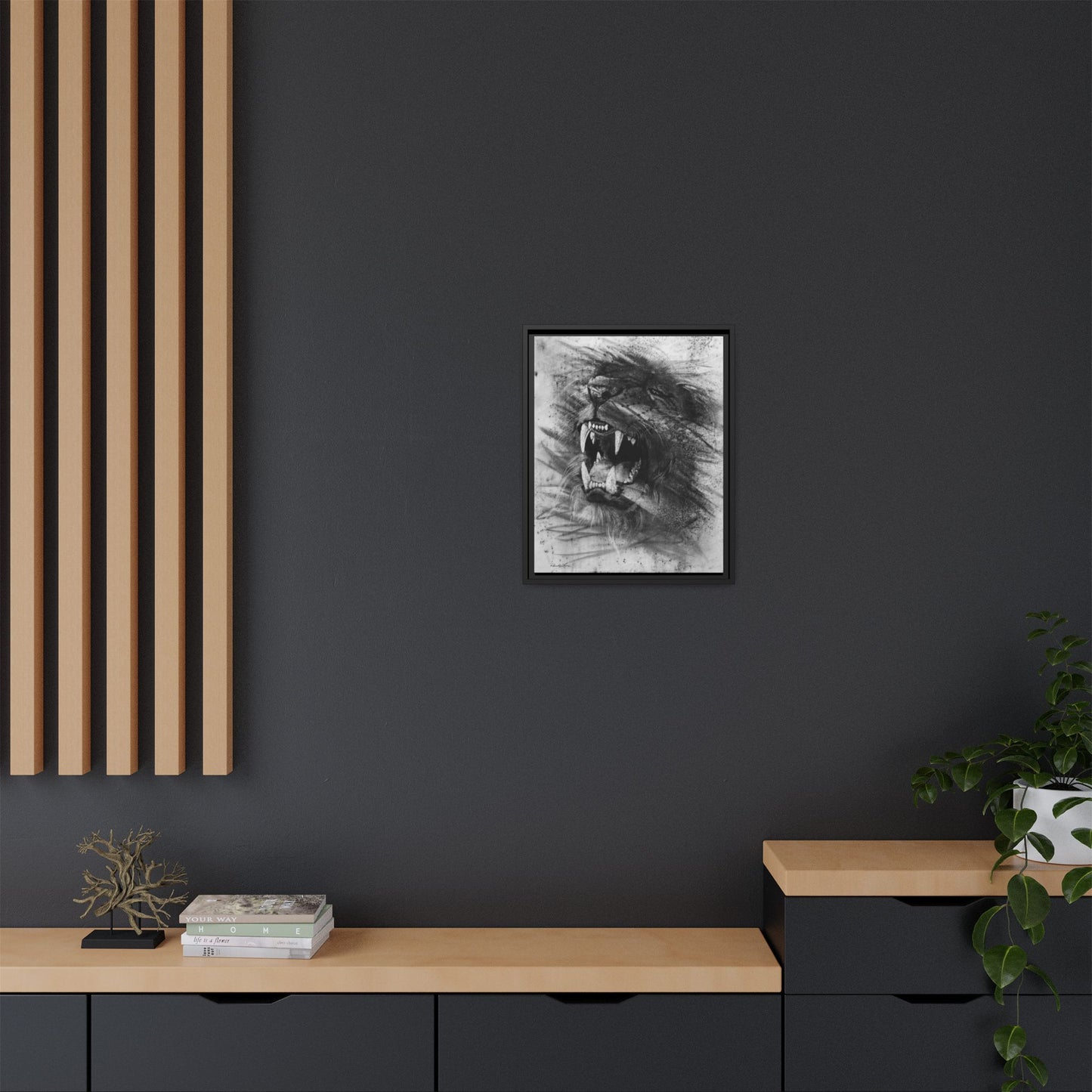 Let the Lion Roar, Framed Canvas Lion Art