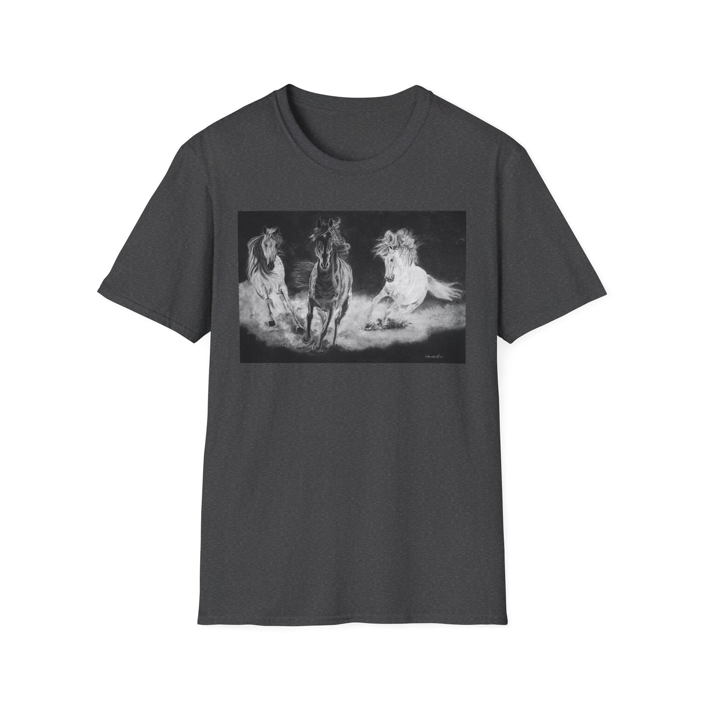 Midnight Run. Horse Graphic Unisex T-Shirt, Soft Cotton Shirt