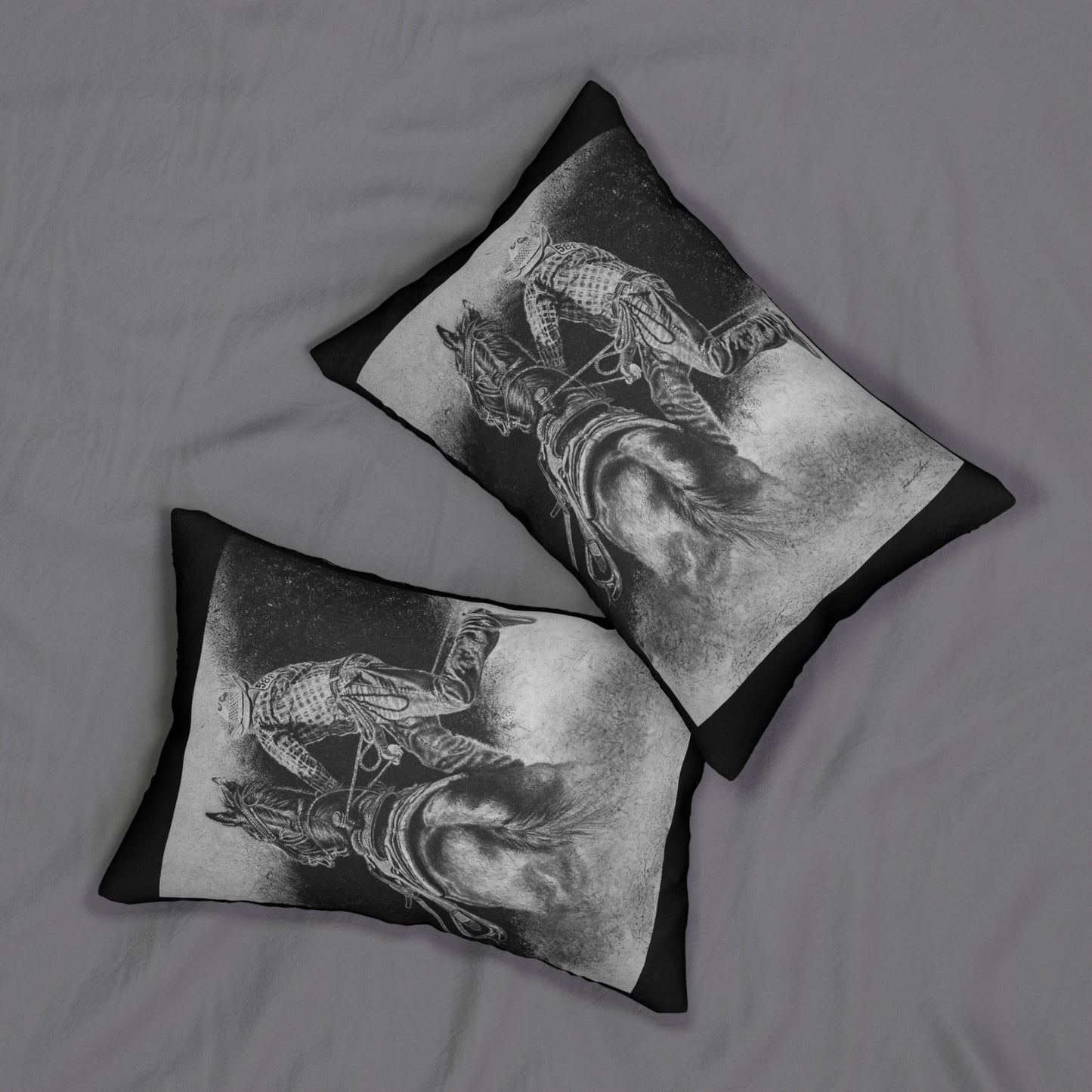 The Dismount. Steer Roper Lumbar Pillow