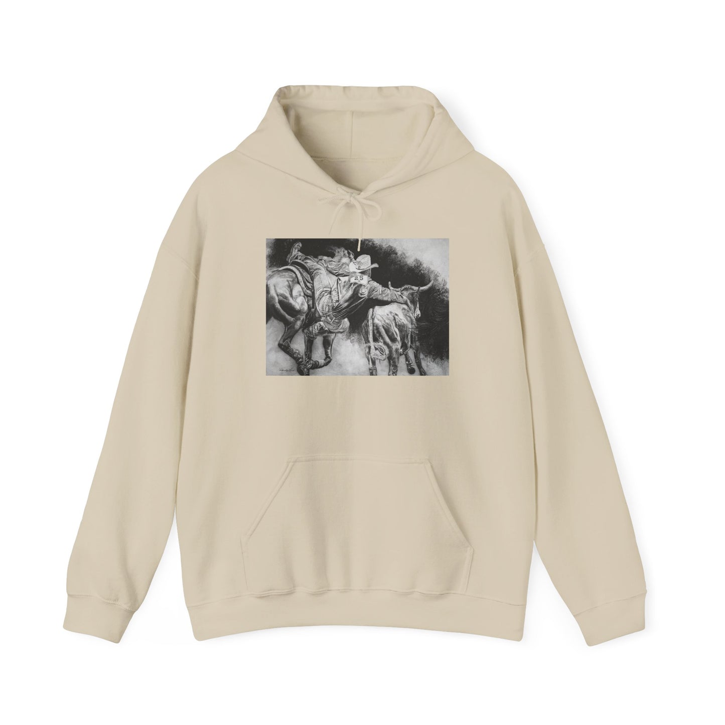 Contact. Cowboy Bulldogger Rodeo Art Unisex Heavy Blend Hoodie