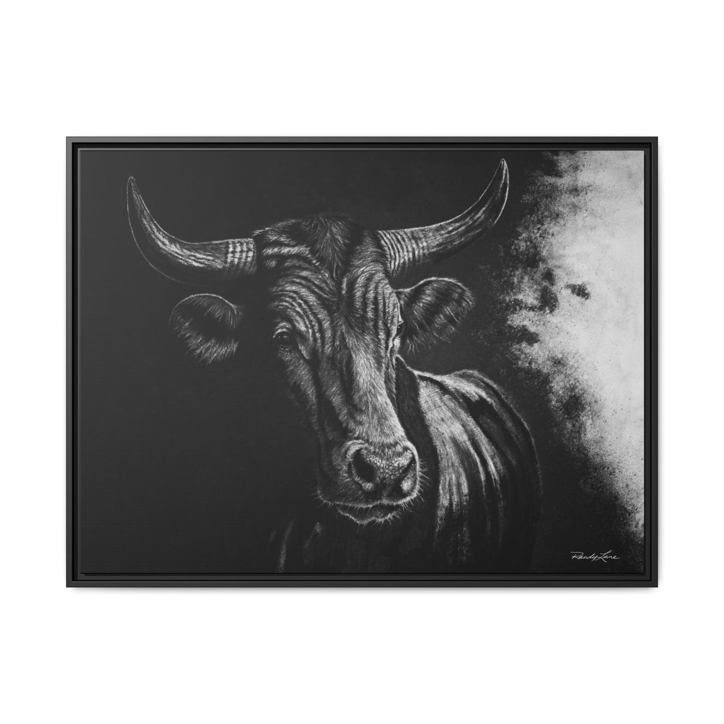 Stonebreaker. Bucking Bull Framed Stretch Matte Canvas Print