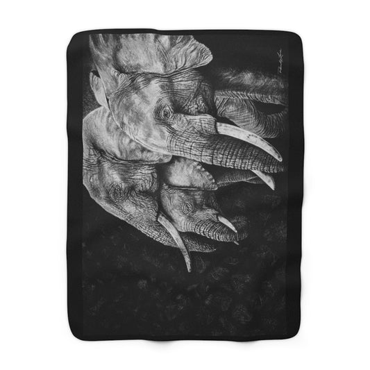 Brushland Bond. Elephant Art Sherpa Fleece Blanket