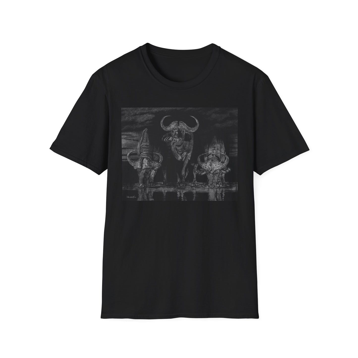 The Waterhole, Cape Buffalo Unisex T-Shirt - Softstyle Tee