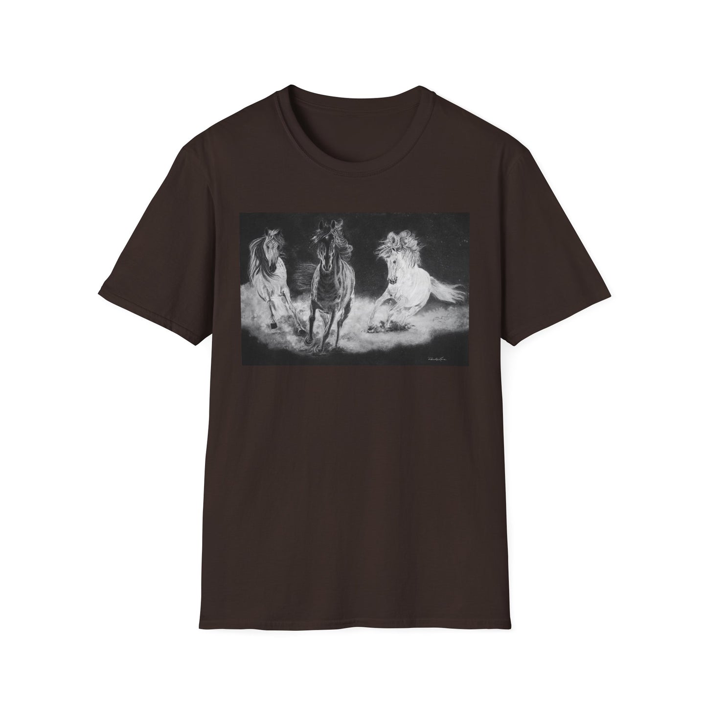 Midnight Run. Horse Graphic Unisex T-Shirt, Soft Cotton Shirt