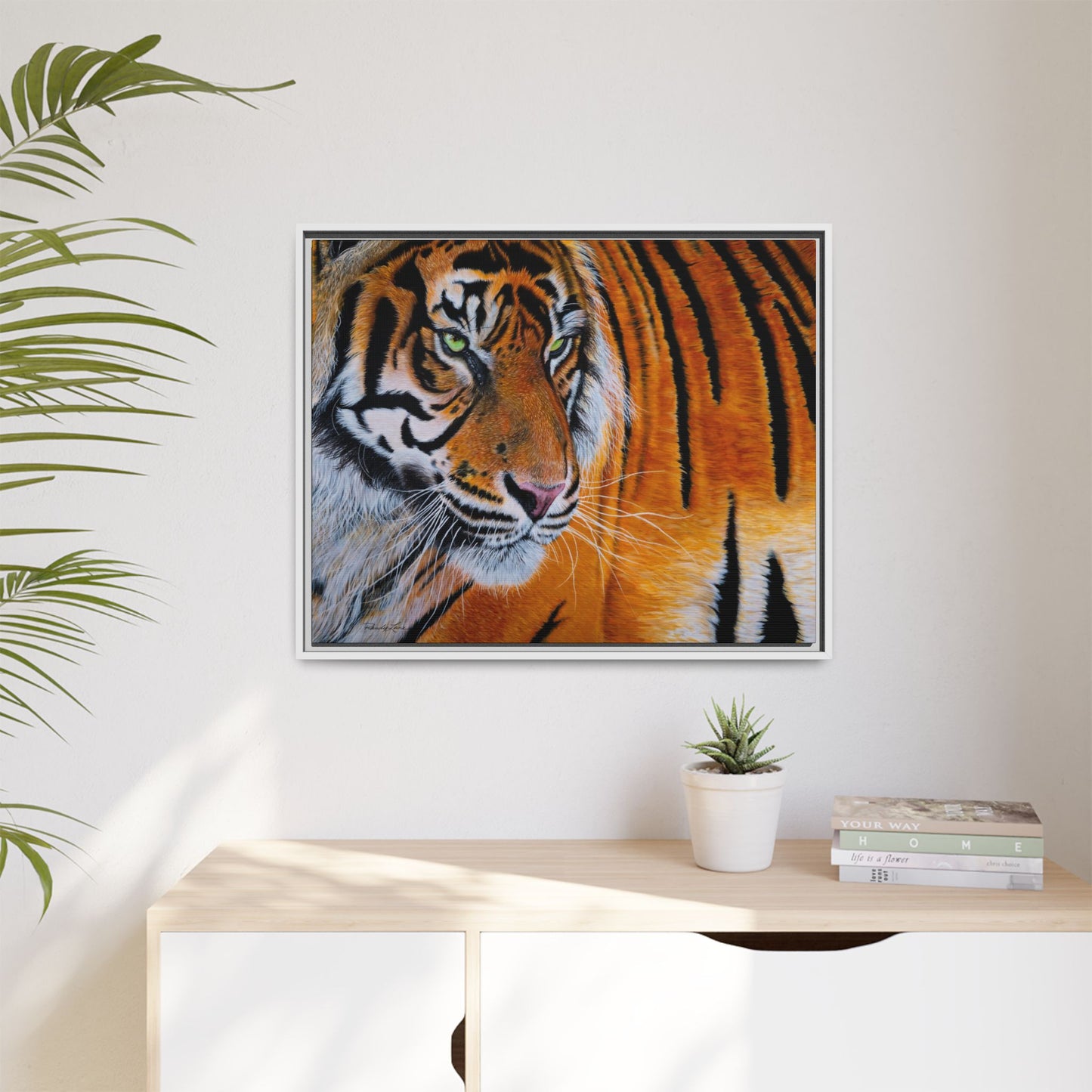 Tiger Stripe, Framed Tiger Canvas Print
