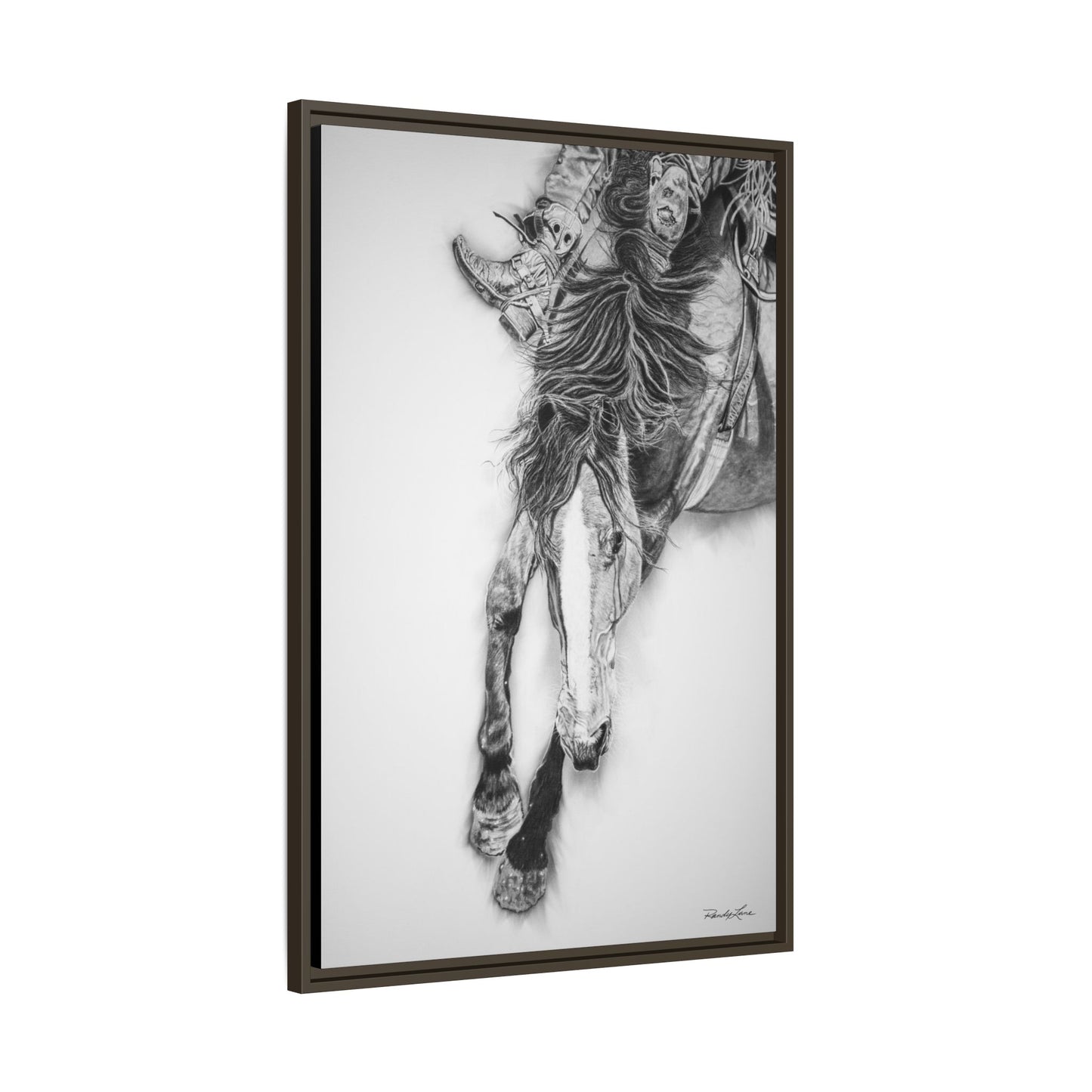 Crazy 8. Framed Stretched Matte Canvas Rodeo Art Print