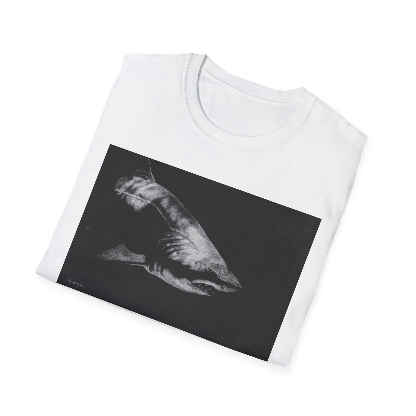 Below, Shark theme Unisex Soft T-Shirt