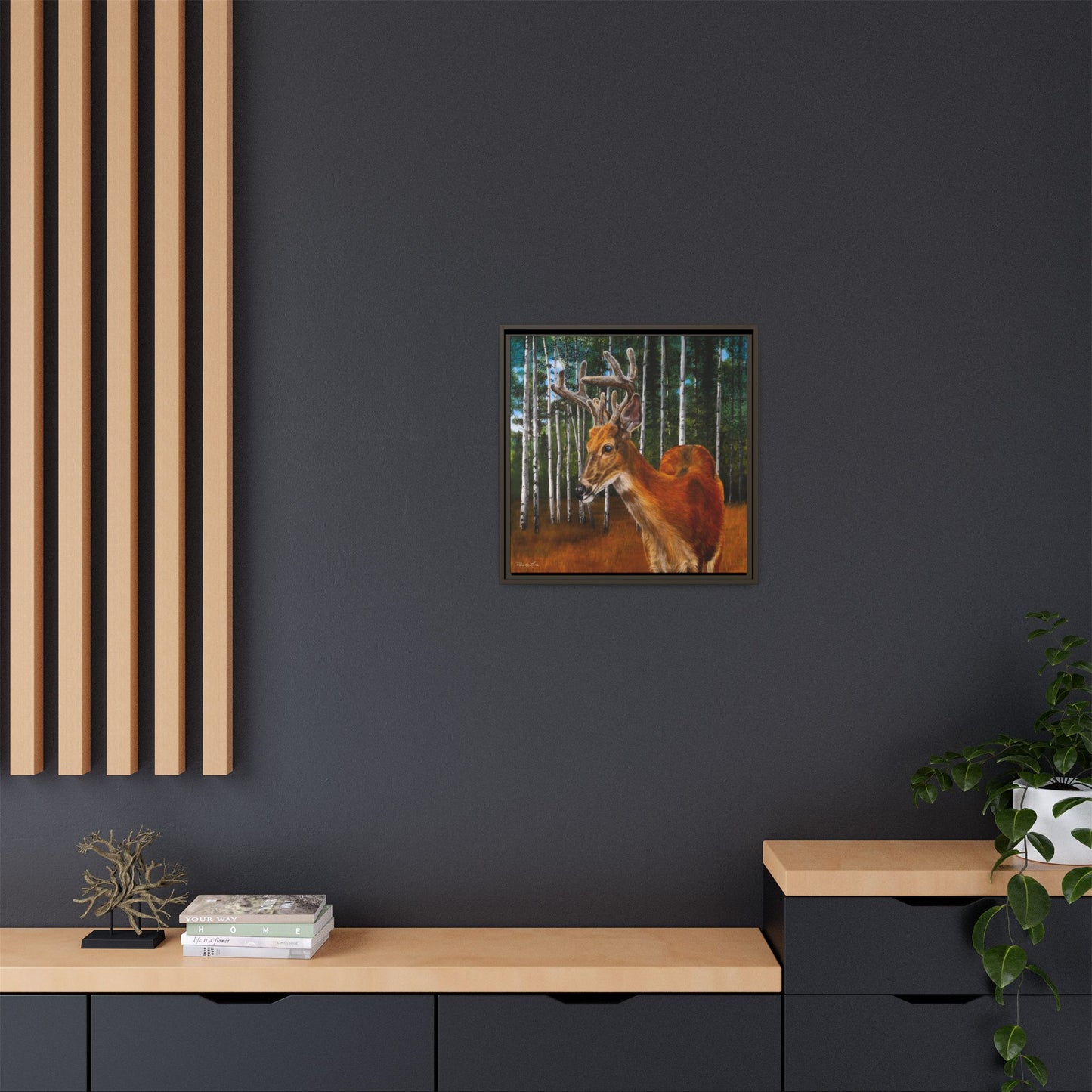 Velvet Crush, Framed Deer Canvas Art