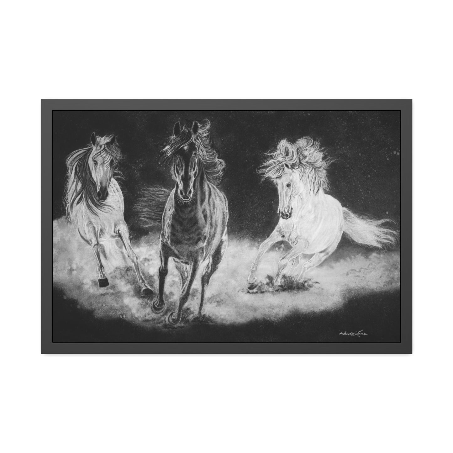 Midnight Run. Framed Fine Art Horse Print