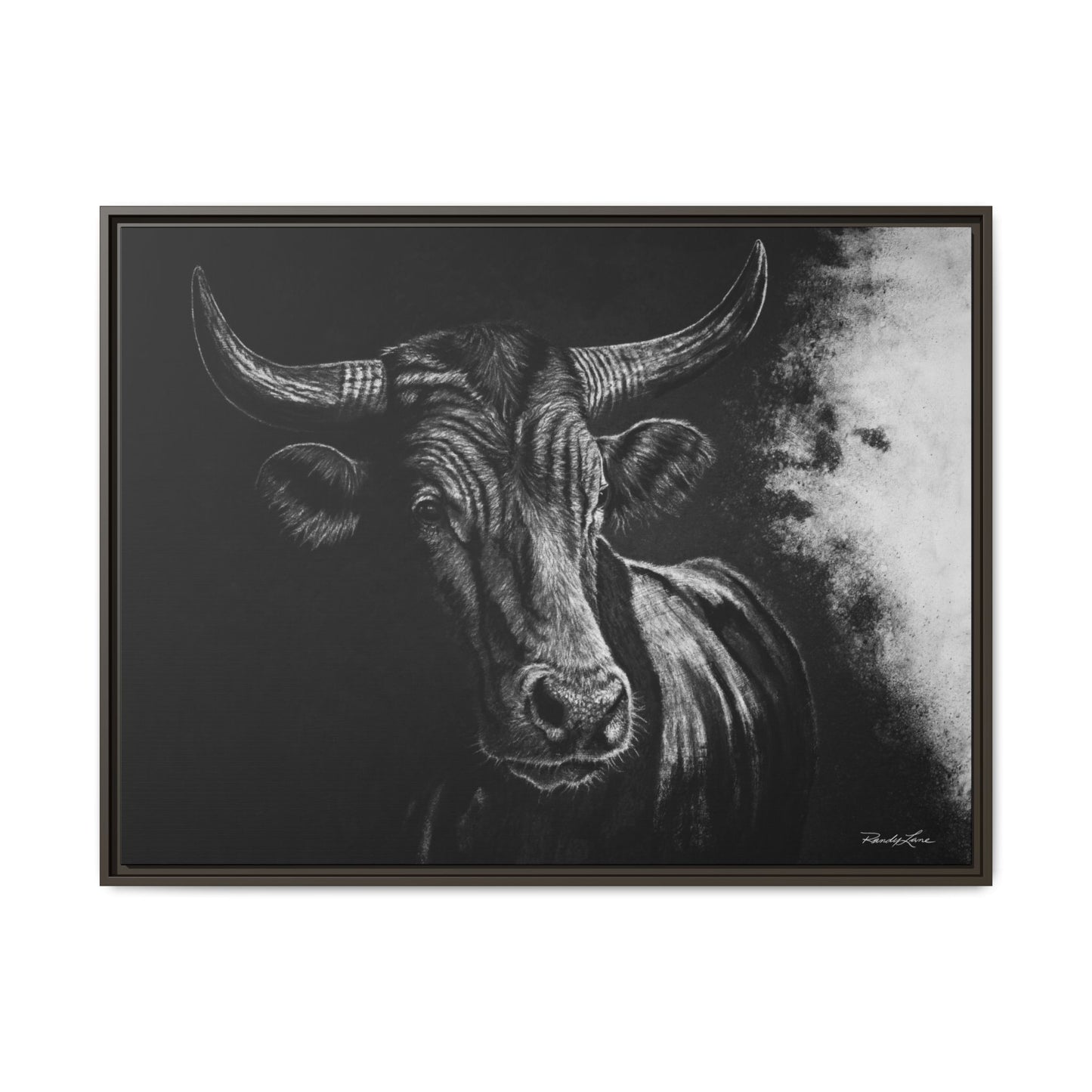 Stonebreaker. Bucking Bull Framed Stretch Matte Canvas Print