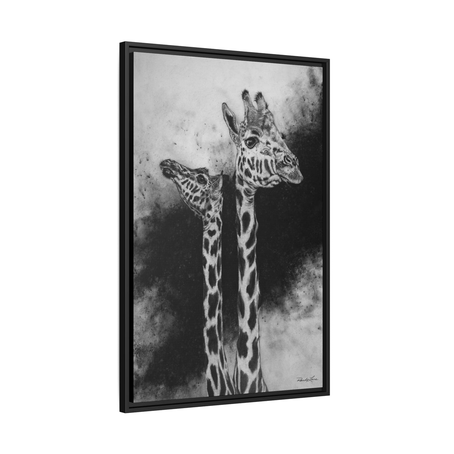 Grace in the Grasslands, Giraffe, Framed Matte Canvas Wall Decor
