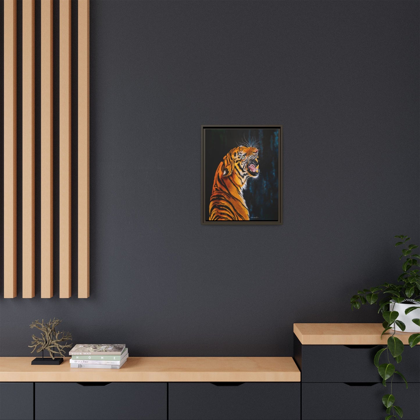 Beautifully Bold, Framed Matte Canvas Tiger Art Print