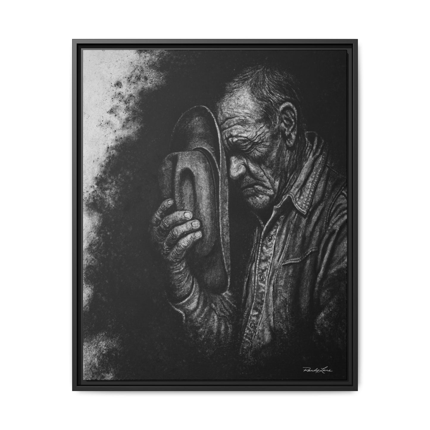 Cowboys Prayer.  Framed Stretched Matte Canvas Art Print