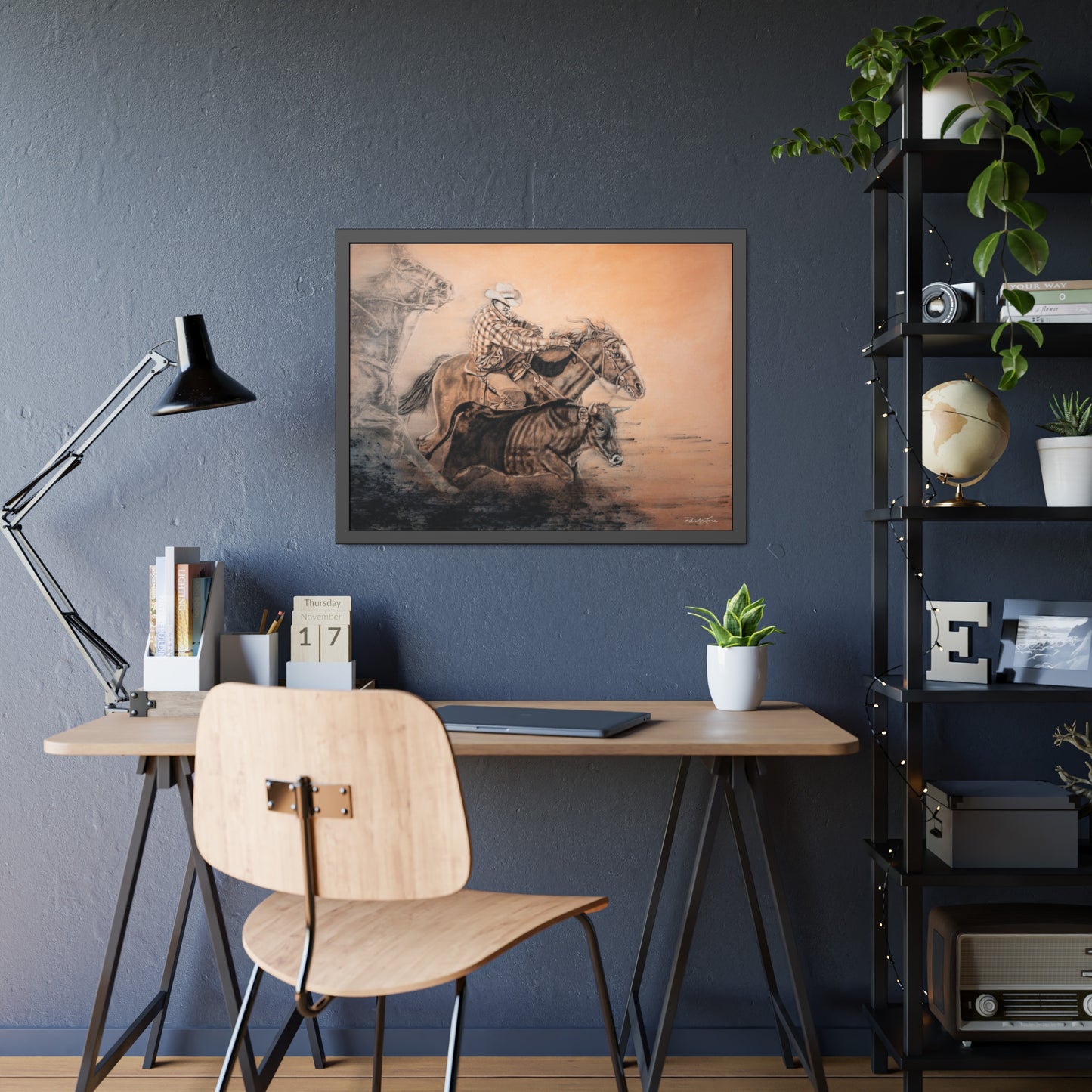 Get Some. Bulldogging Framed Fine Art Print