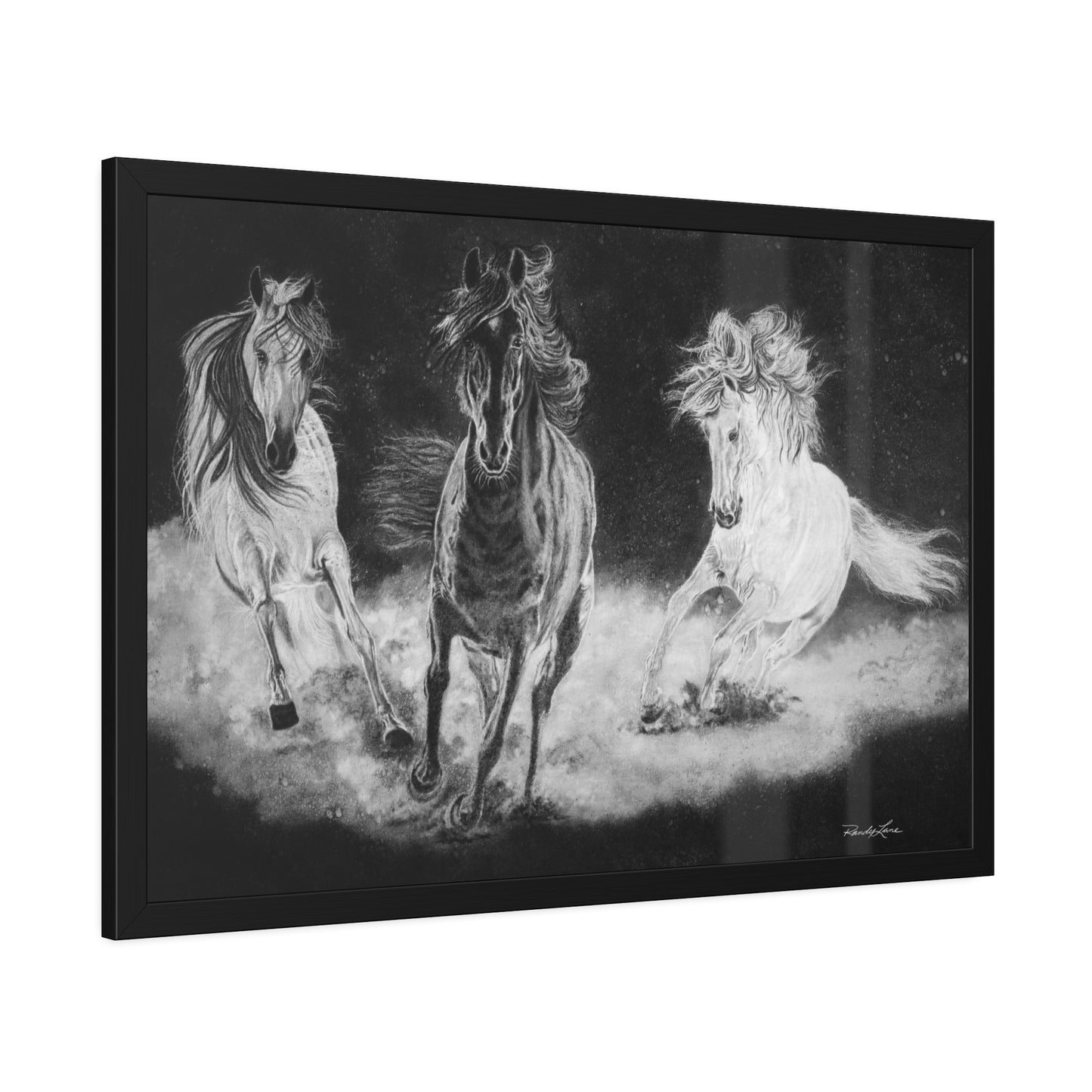 Midnight Run. Framed Fine Art Horse Print