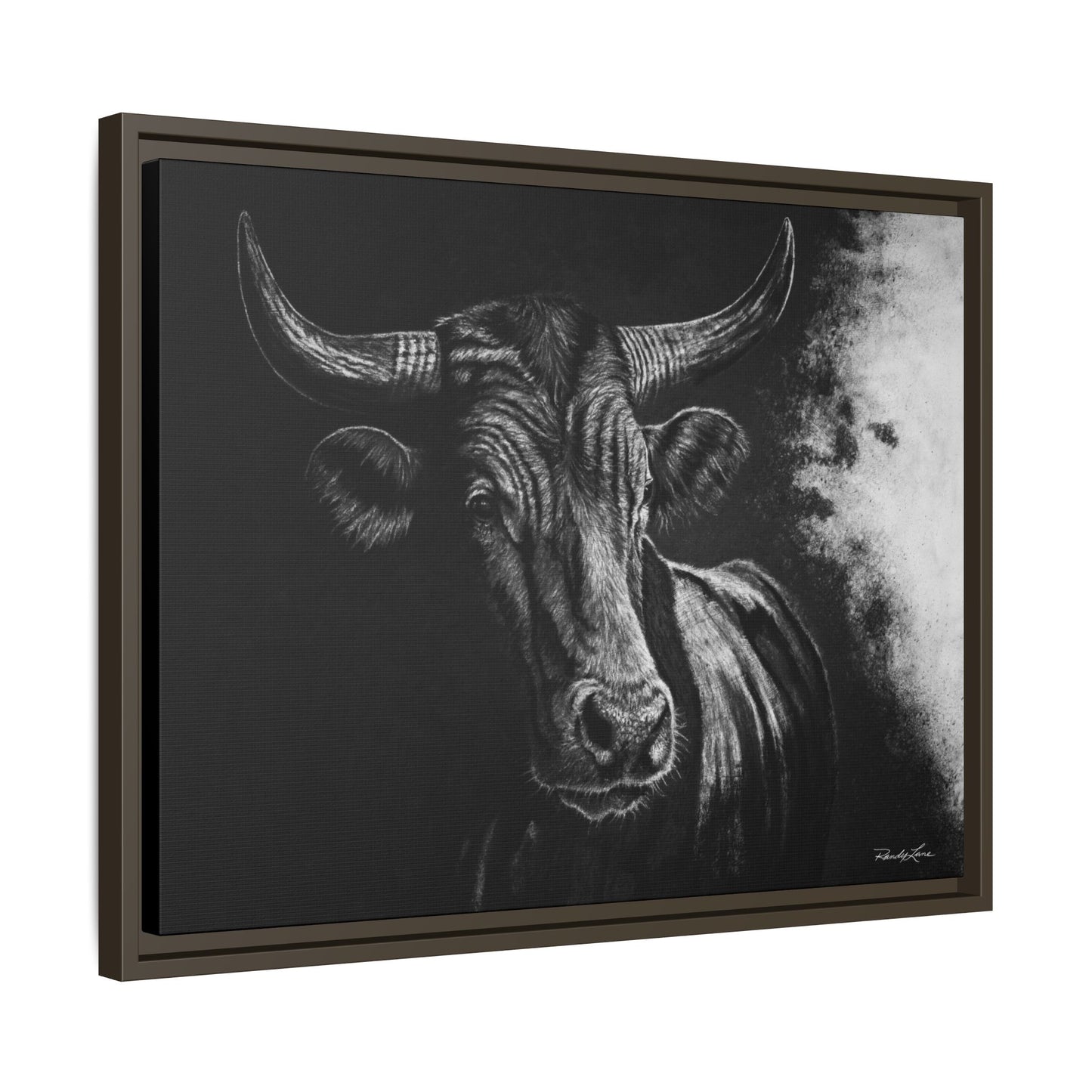 Stonebreaker. Bucking Bull Framed Stretch Matte Canvas Print