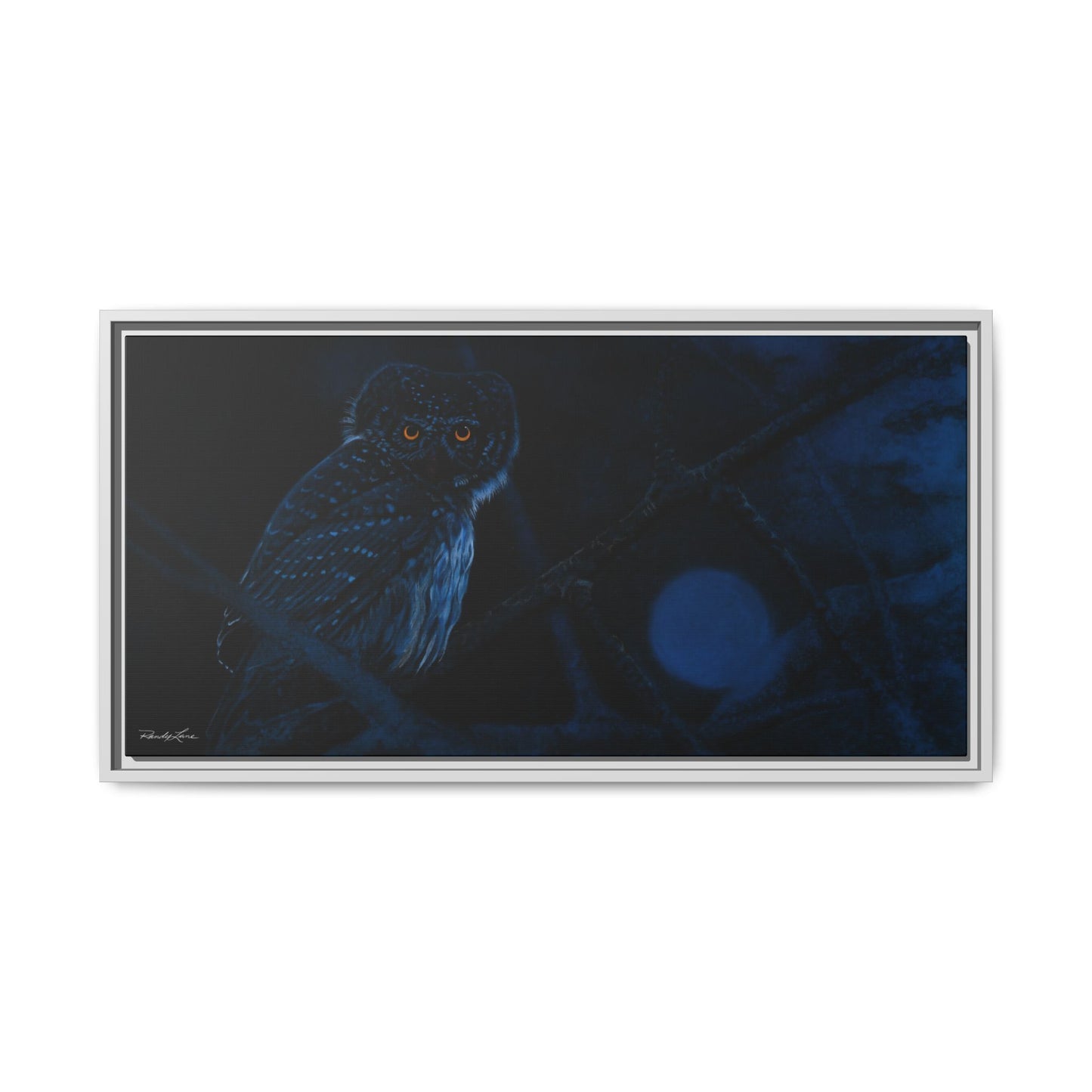 Bright Eyes, Framed Owl Canvas Art Print
