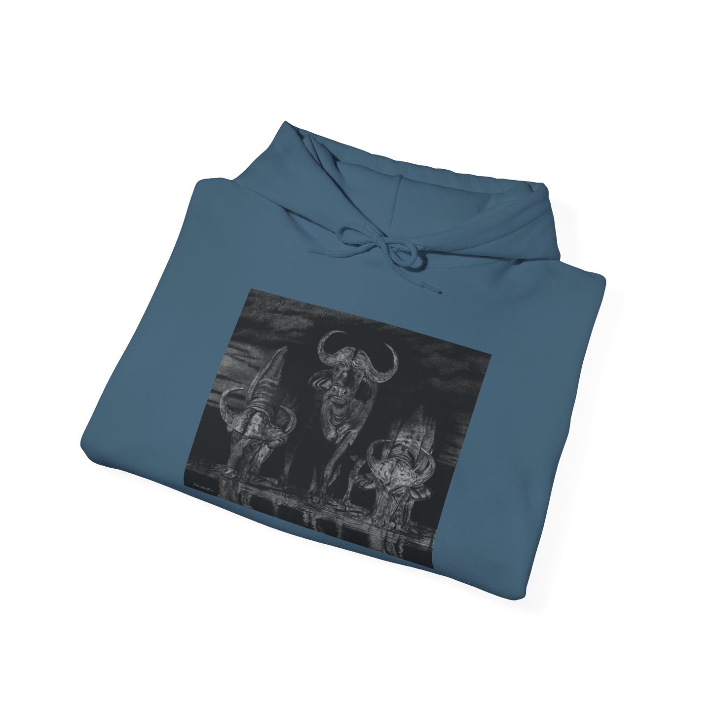 The Waterhole, Cape Buffalo theme Unisex Hooded Sweatshirt