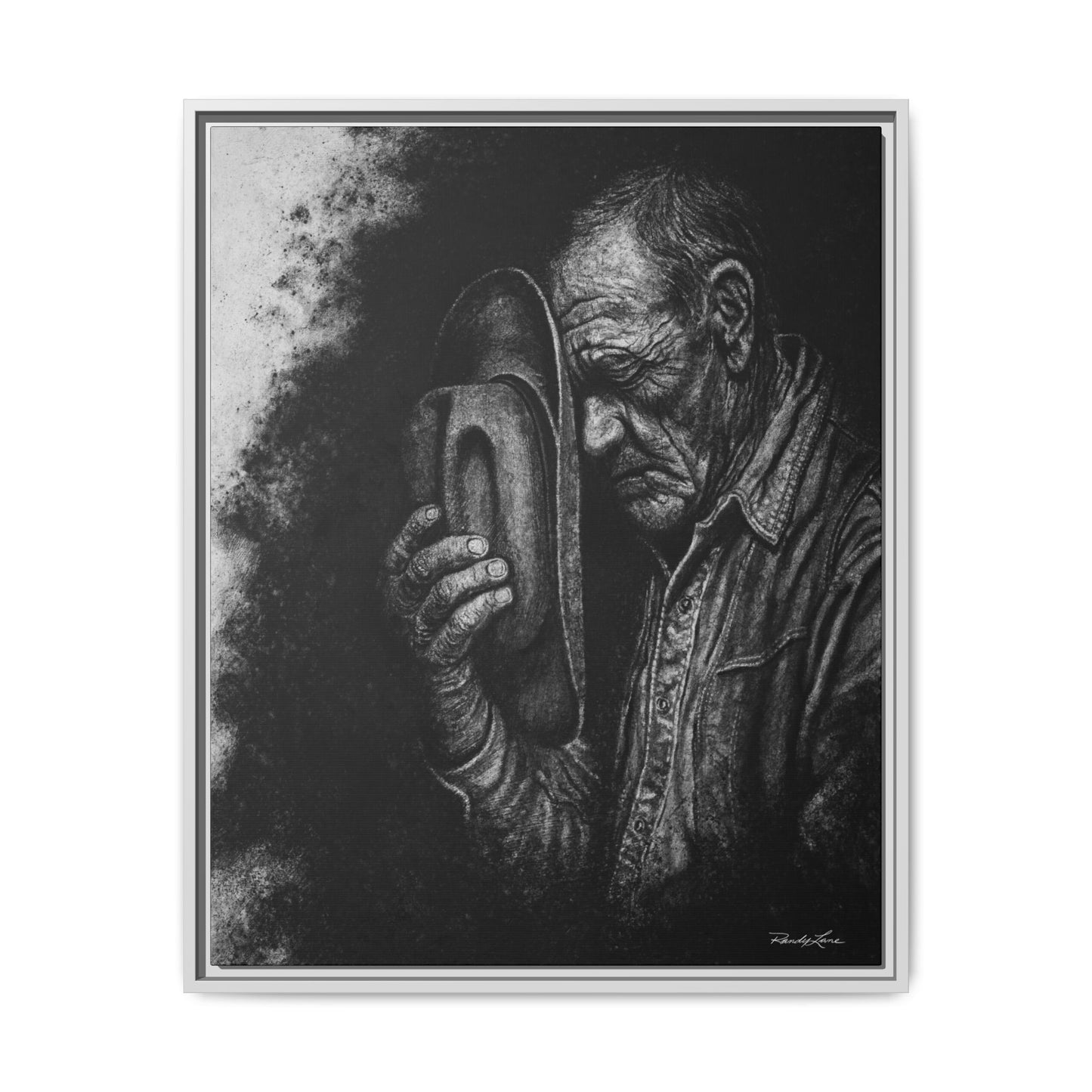 Cowboys Prayer.  Framed Stretched Matte Canvas Art Print